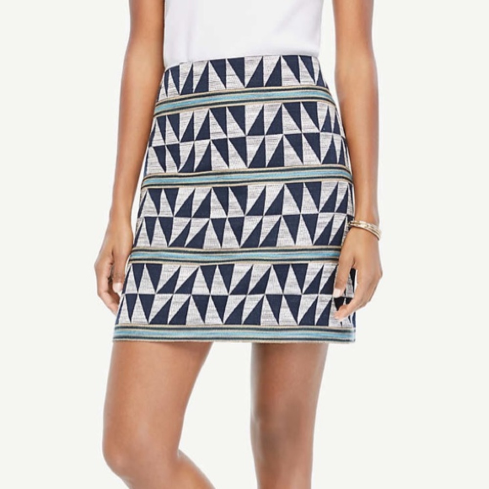 Ann Taylor Triangle Stripe Jacquard Skirt